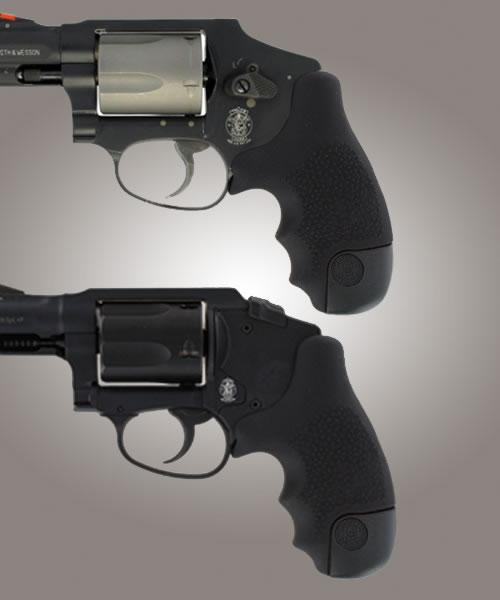 Hogue S&W J Frame Round Butt Centennial/Polymer Bodyguard Rubber Tamer Grip - Black - Precision Shot Firearms