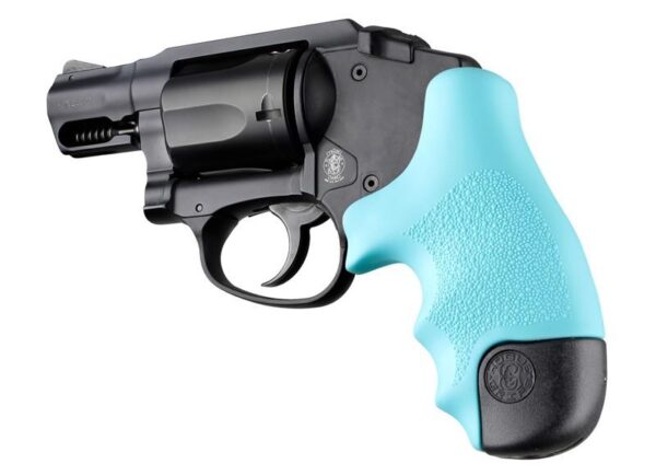 Hogue Rubber Tamer Grip for S&W J Frame Round Butt Centennial/Polymer Bodyguard -Aqua - Precision Shot Firearms