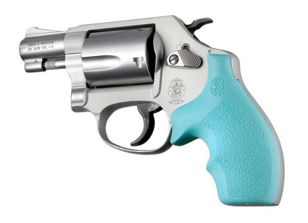 Hogue Rubber Bantam Style Grip for S&W J Frame Round Butt - Aqua - Precision Shot Firearms