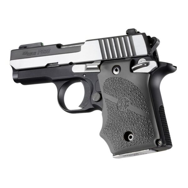 Hogue Rubber Handgun Grips with Finger Grooves Slate Grey for Sig Sauer P938 - Precision Shot Firearms