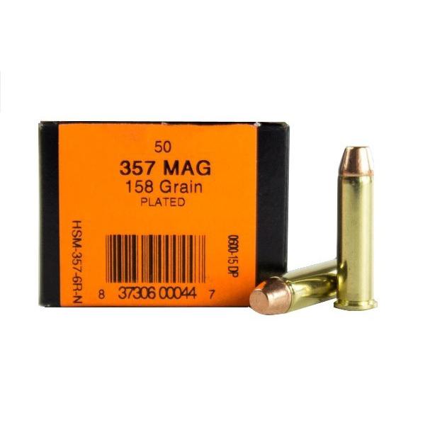 HSM Training Handgun Ammunition .357 Mag 158gr Plated FP 1058 fps 50/ct - Precision Shot Firearms