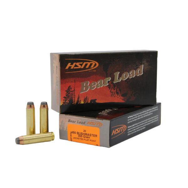 HSM Bear Load Rifle Ammunition 450 Bushmaster 300gr JSP 1950 fps 20/ct - Precision Shot Firearms