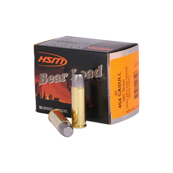 HSM Bear Load Hard Cast Handgun Ammunition .454 Casull 325gr WFN 1330 fps 20/ct - Precision Shot Firearms