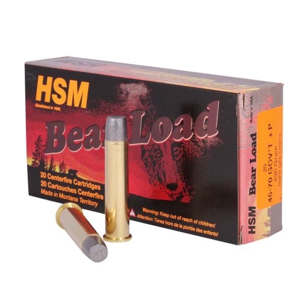 HSM Bear Load Hard Cast Handgun Ammunition 45-70 Govt 430gr RNFP Gas Check 1801 fps 20/ct - Precision Shot Firearms