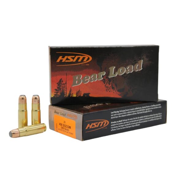 HSM Rifle Bear Loads Ammunition 458 Socom 350gr JFP 1700 fps 20/ct - Precision Shot Firearms