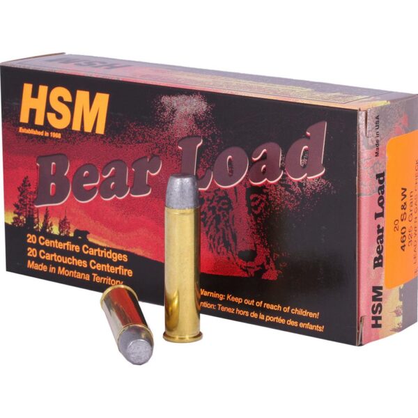 HSM Bear Load Hard Cast Handgun Ammunition .460 S&W 325gr WFN Gas Check 1824 fps 20/ct - Precision Shot Firearms