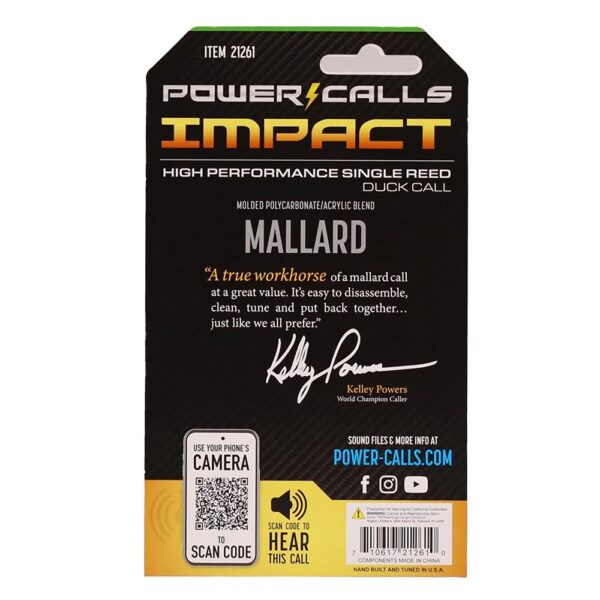 Power Calls Impact Mallard Duck Mouth Call OD Green - Precision Shot Firearms