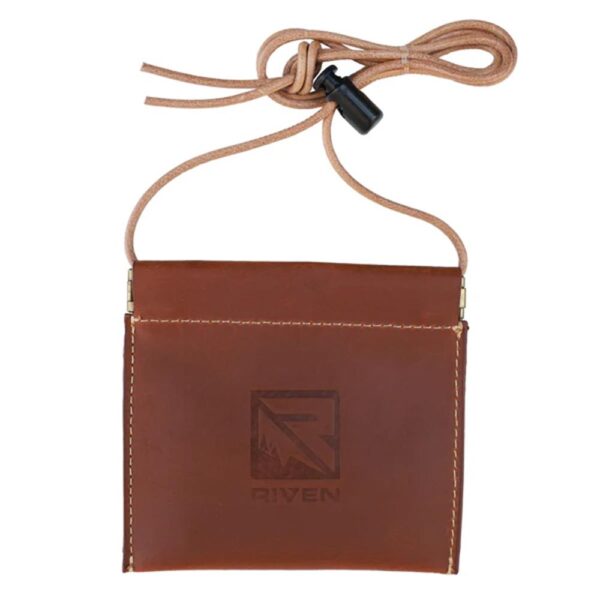 Riven Leather Diaphragm Call Pouch and Lanyard Brown - Precision Shot Firearms