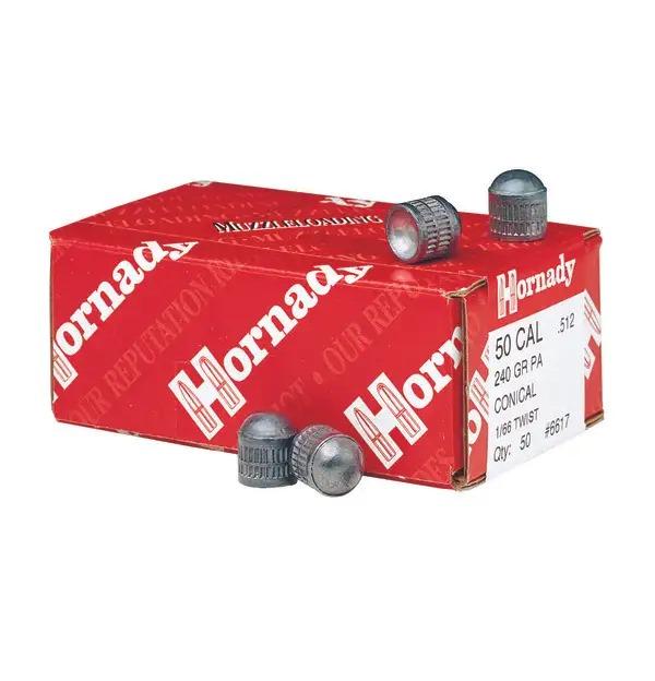 Hornady 50 cal 240 gr PA Conical Muzzleloader Bullets 50/Round Box - Precision Shot Firearms