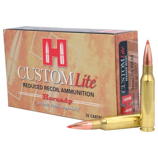 Hornady Custom Lite Rifle Ammunition 7mm-08 Rem 120 gr SST Custom Lite 20/Box - Precision Shot Firearms
