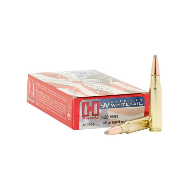 Hornady American Whitetail Rifle Ammunition .308 Win 165 gr. SP 2700 fps 20/ct - Precision Shot Firearms