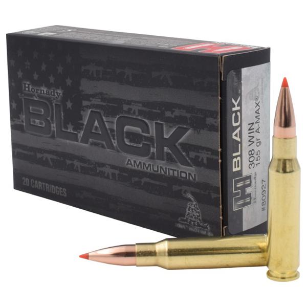 Hornady Black Rifle Ammunition .308 Win 155 gr A-MAX 2855 fps 20/ct - Precision Shot Firearms