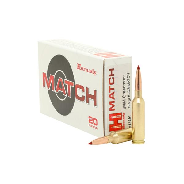 Hornady Match Rifle Ammunition 6mm Creedmoor 108 gr ELD 2660 fps 20/ct - Precision Shot Firearms