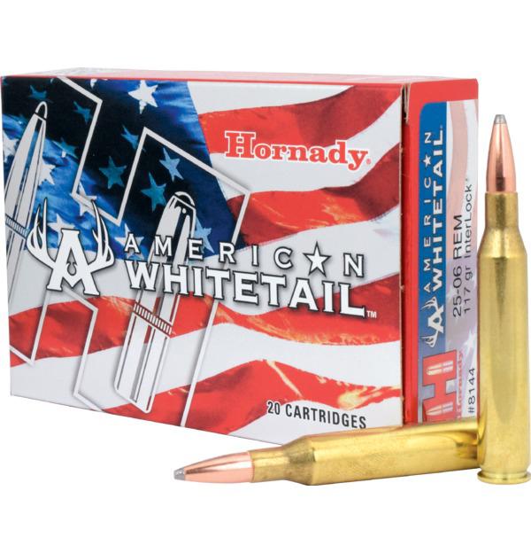 Hornady American Whitetail Rifle Ammunition .25-06 Rem 117 gr BTSP 2749 fps 20/ct - Precision Shot Firearms