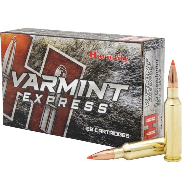 Hornady Varmint Express Rifle Ammunition 6.5 Creedmoor 95gr V-max 3300 fps 20/ct - Precision Shot Firearms