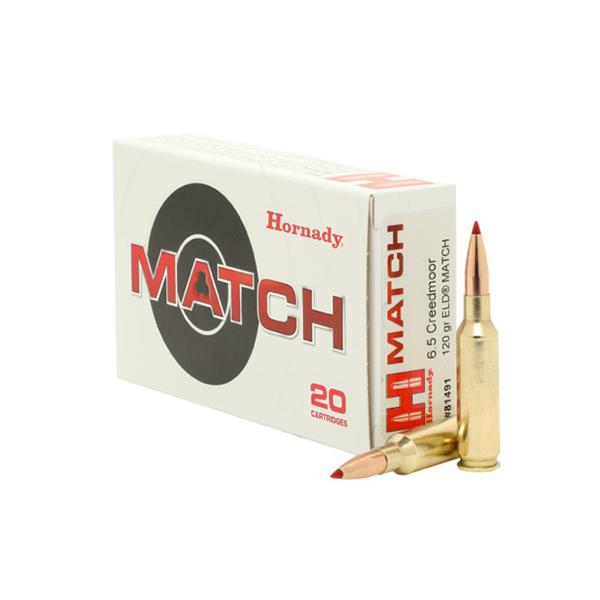 Hornady Match Rifle Ammunition 6.5 Creedmoor 120 gr ELD 2910 fps 20/ct - Precision Shot Firearms