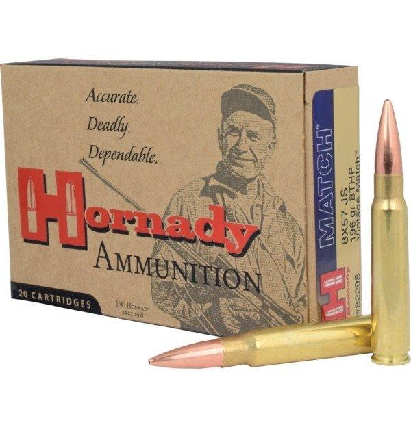 Hornady Vintage Match Rifle Ammunition 8x57mm 196 gr BTHP 2500 fps - 20/box - Precision Shot Firearms