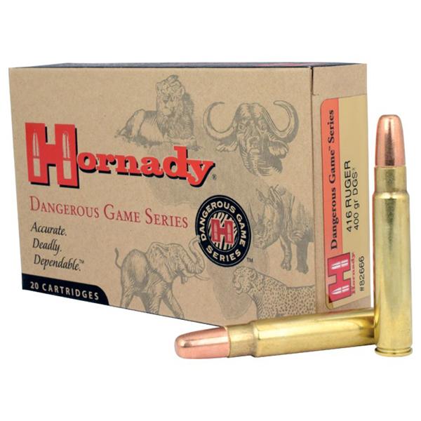 Hornady Dangerous Game Series Rifle Ammunition .416 Ruger 400 gr DGS 2415 fps - 20/box - Precision Shot Firearms