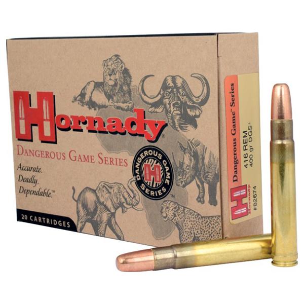 Hornady Dangerous Game Series Rifle Ammunition .416 Rem Mag 400 gr DGS 2400 fps - 20/box - Precision Shot Firearms