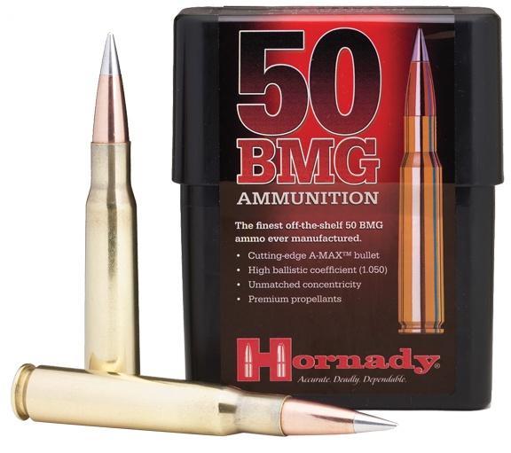 Hornady Match Rifle Ammunition .50 BMG 750 gr A-MAX 2820 fps - 10/box - Precision Shot Firearms