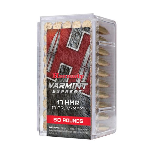 Hornady Varmint Express Rimfire Ammunition .17 HMR 17 gr. V-MAX 2550 fps 50/ct - Precision Shot Firearms