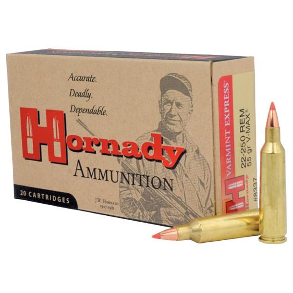 Hornady Varmint Express Rifle Ammunition .22-250 Rem 55 gr V-MAX 3680 fps - 20/ct - Precision Shot Firearms