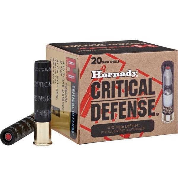 Hornady 410 Critical Defense Shotgun Ammunition - .410 ga - 2 1/2" - 1 slug 2 balls Slug - #000 - 750 fps - 20/box - Precision Shot Firearms