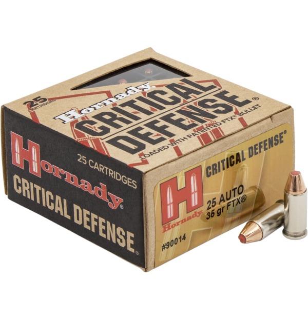 Hornady Critical Handgun Ammunition .25 Auto 35 gr FTX 900 fps 25/ct - Precision Shot Firearms