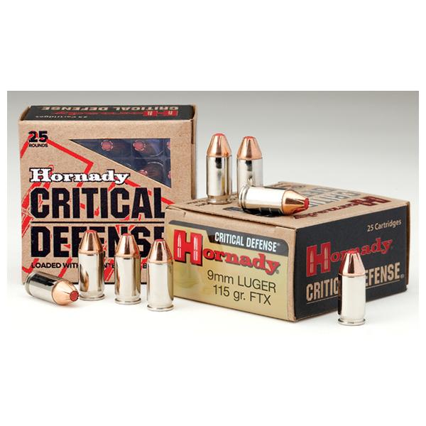 Hornady Critical Defense Handgun Ammunition 9mm Luger 115 gr. FTX 1140 fps 25/ct - Precision Shot Firearms