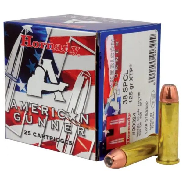 Hornady American Gunner Handgun Ammunition .38 Spl 125 gr XTP 900 fps 25/ct - Precision Shot Firearms