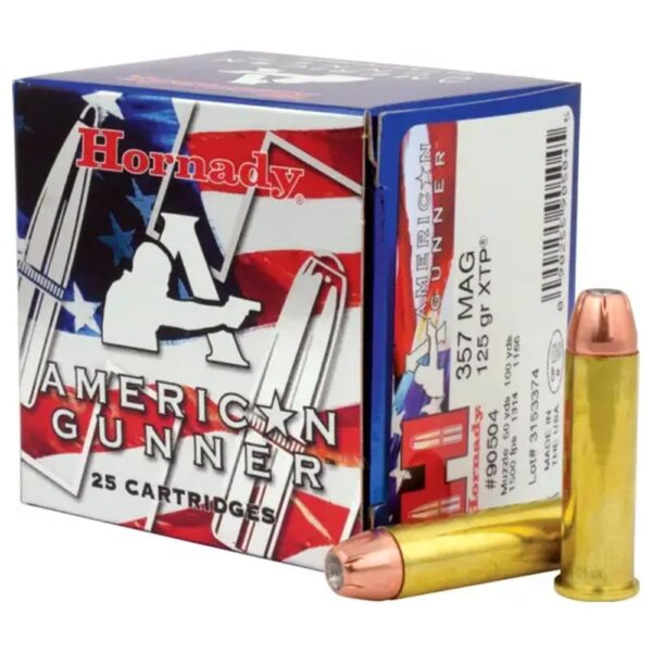 Hornady American Gunner Handgun Ammunition .357 Mag 125 gr XTP 1275 fps 25/ct - Precision Shot Firearms