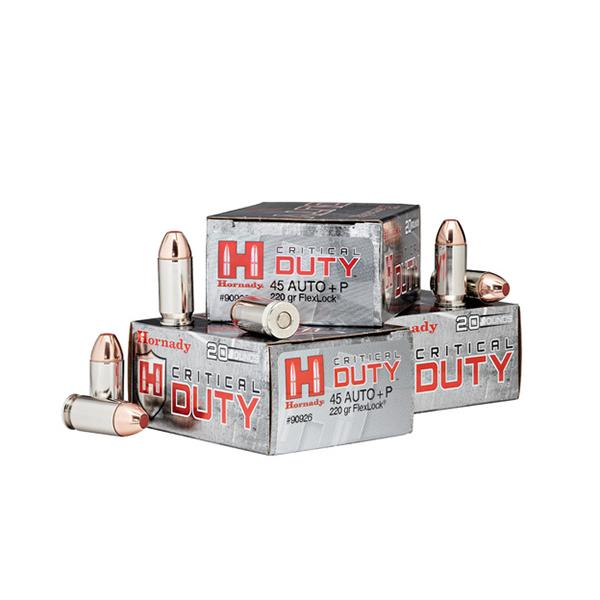 Hornady Critical Duty Handgun Ammunition .45 ACP (+P) 220 gr. PT 975 fps 20/ct - Precision Shot Firearms