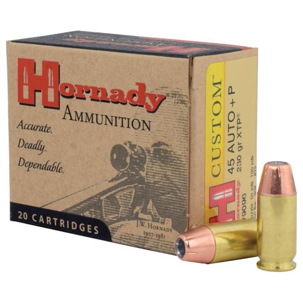 Hornady Custom Handgun Ammunition .45 ACP (+P) 230 gr XTP 950 fps 20/box - Precision Shot Firearms