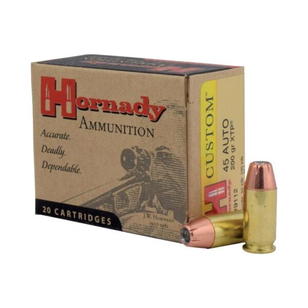 Hornady Custom Handgun Ammunition 45 ACP 200 gr HP/XTP 900 fps 20/ct - Precision Shot Firearms