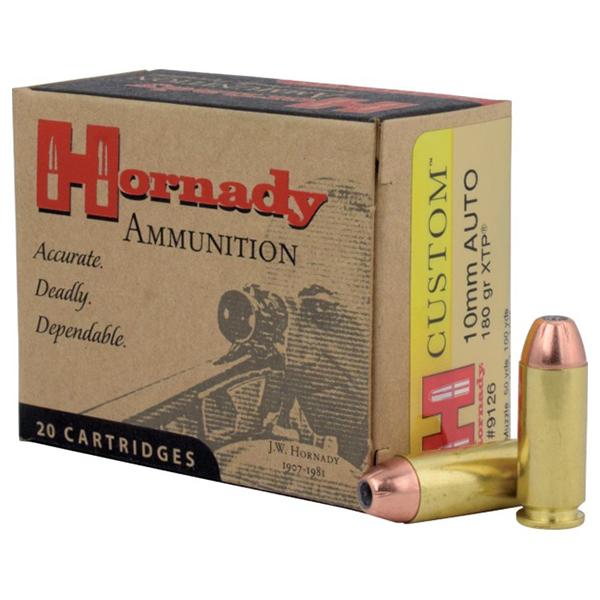 Hornady Custom Handgun Ammunition 10mm 180 gr XTP 1275 fps 20/Box - Precision Shot Firearms