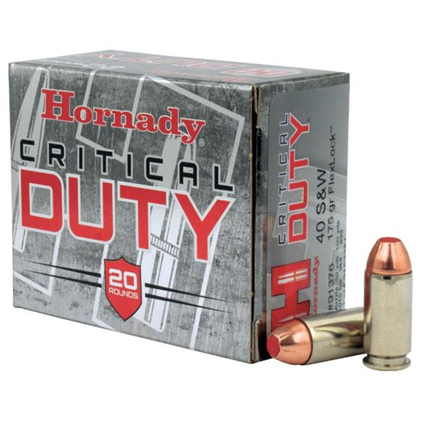 Hornady Critical Duty Handgun Ammo .40 S&W 175 gr Flex Tip 1010 fps 20/box - Precision Shot Firearms