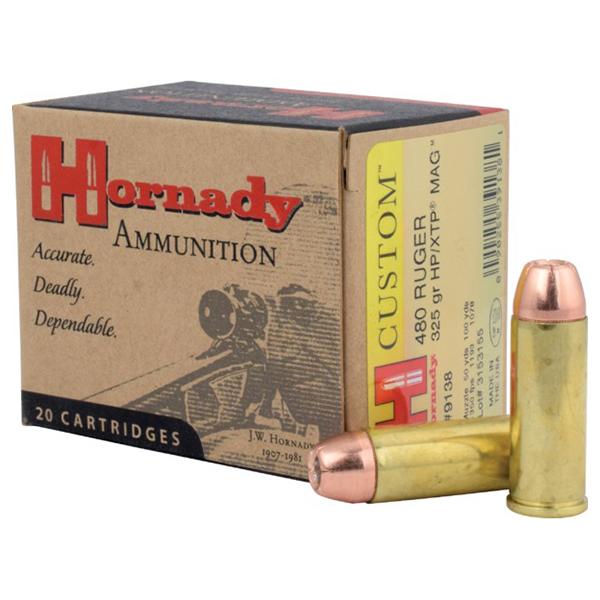 Hornady Custom Handgun Ammunition .480 Ruger 325 gr XTP-Mag 1350 fps 20/box - Precision Shot Firearms