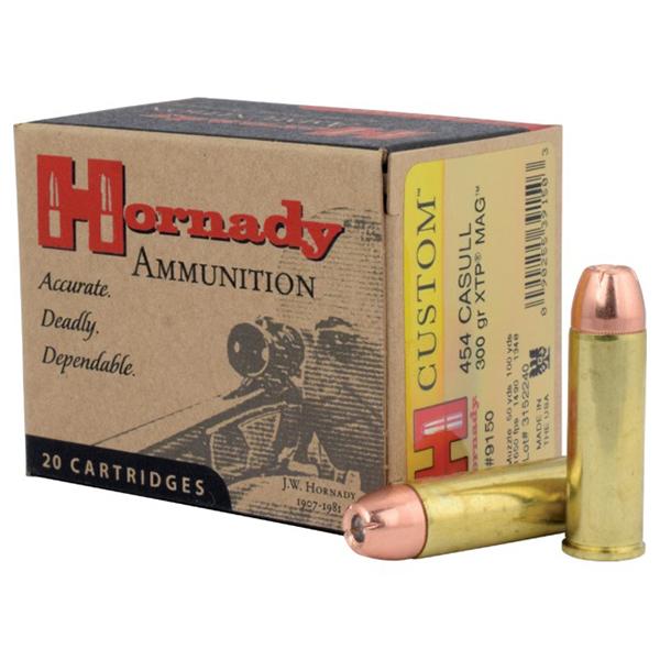 Hornady Custom Handgun Ammunition .454 Casull 300 gr XTP-Mag 1650 fps 20/box - Precision Shot Firearms