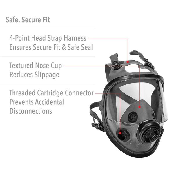 Honeywell North 5400 Series Full Face Respirator Mask with Dual Cartridge Connectors for N Series Filters M/L - Precision Shot Firearms