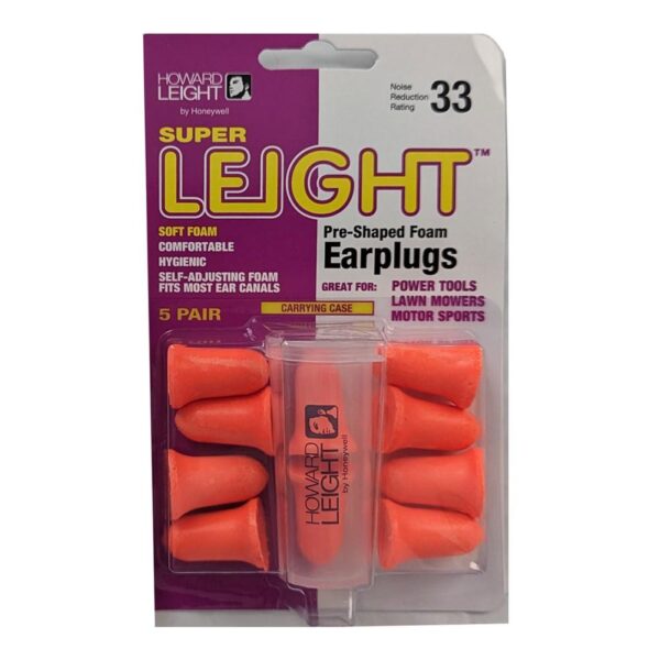 Howard Leight Super Leight Foam Earplugs 33dB Orange 5 pairs - Precision Shot Firearms