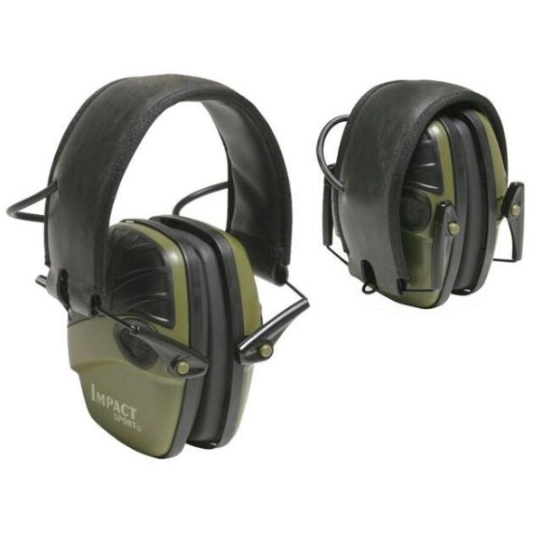 Howard Leight Impact Sport Electronic Earmuff 22dB Olive Green - Precision Shot Firearms