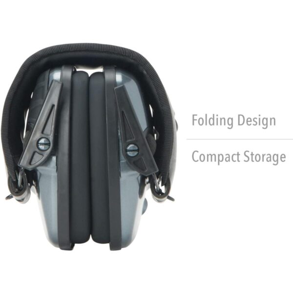 Howard Leight Impact Sport Small Earmuff - Metallic Charcoal Grey Black Band 22dB NRR - Precision Shot Firearms