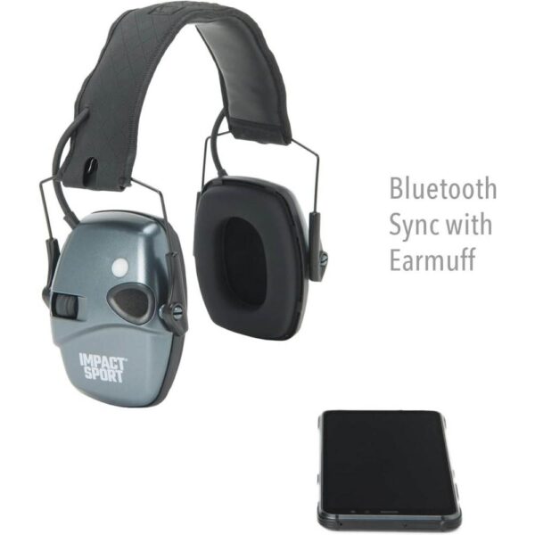 Howard Leight Impact Sport Shooting Electronic Ear Muffs with Bluetooth 21dB Charcoal Grey - Precision Shot Firearms