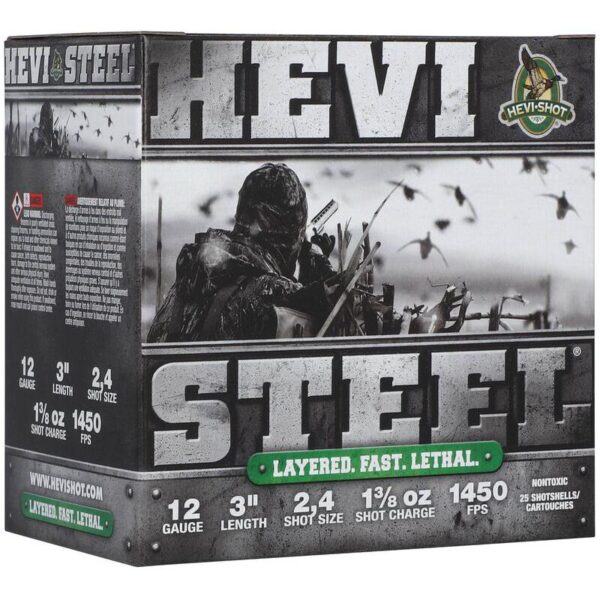 HEVI-Shot HEVI-Steel Shotshells 12ga 3" 1-3/8oz 1450 fps #2&#4 25/ct - Precision Shot Firearms