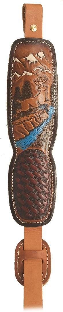 Hunter ProHunter Leather Sling - Jumping Deer Graphic - Precision Shot Firearms