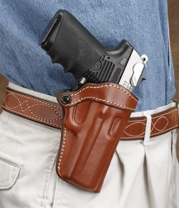 Hunter Leather Open Top Holster Colt Commander Right Hand Tan - Precision Shot Firearms