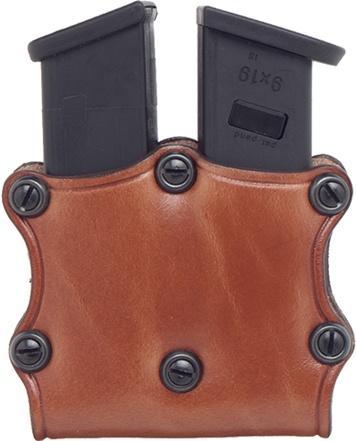 Hunter Leather Double Magazine Pouch Open Top - Single Stack Magazine - Precision Shot Firearms