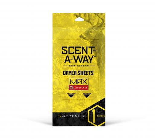 Scent-A-Way Max Odorless Dryer Sheets 15/ct - Precision Shot Firearms
