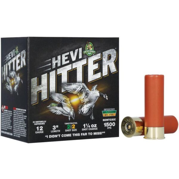 HEVI-Shot HEVI-Hitter Tungsten/Steel Shotshells 12ga 3" 1-1/4oz 1500 fps #2 25/ct - Precision Shot Firearms