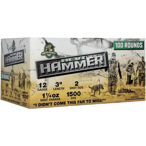 Hevi-Shot HEVI-Hammer Shotshells 12ga 3" 1-1/4oz 1500 fps #2 100/ct - Precision Shot Firearms